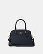 COACH®,MINI LILLIE CARRYALL,Leather,Large,Gold/Midnight,Front View