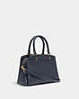 COACH®,MINI LILLIE CARRYALL,Leather,Large,Gold/Midnight,Angle View