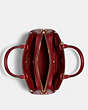 COACH®,MINI LILLIE CARRYALL,Leather,Large,Gold/Deep Scarlet,Inside View,Top View