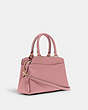 COACH®,MINI LILLIE CARRYALL,Leather,Large,Gold/True Pink,Angle View