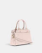COACH®,MINI LILLIE CARRYALL,Leather,Large,Gold/Pale Pink,Angle View
