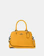 COACH®,MINI LILLIE CARRYALL,Leather,Large,Gunmetal/Honey,Front View