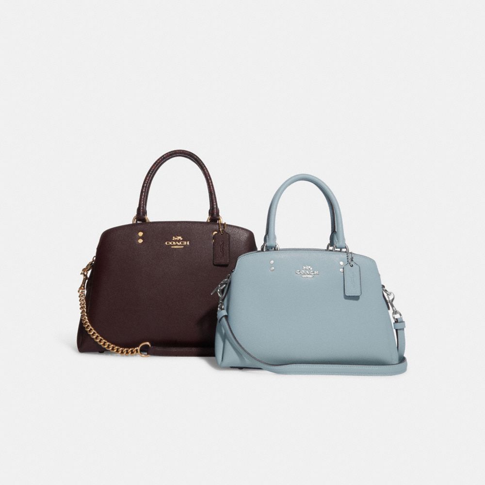 COACH®,Mini Lillie Carryall,Leather,Crossbody,Studded,Gold Metal,Casual,,Group View
