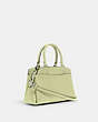 COACH®,MINI LILLIE CARRYALL,Leather,Large,Silver/Pale Lime,Angle View