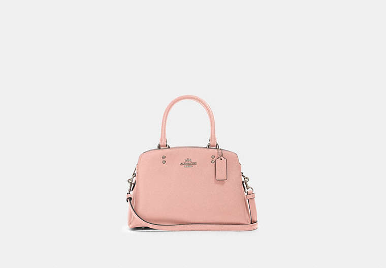 COACH®,MINI LILLIE CARRYALL,Large,Silver/Light Blush,Front View