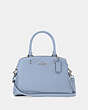 COACH®,MINI LILLIE CARRYALL,Leather,Large,Silver/TWILIGHT,Front View