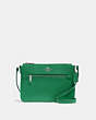 COACH®,GALLERY FILE BAG,pvc,Silver/Shamrock,Front View