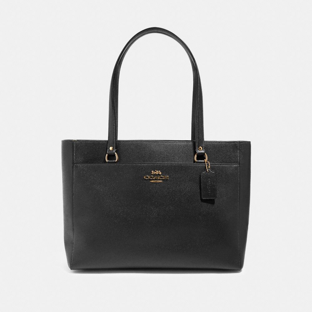 COACH®,ADDISON TOTE,Leather,X-Large,Gold/Black,Front View