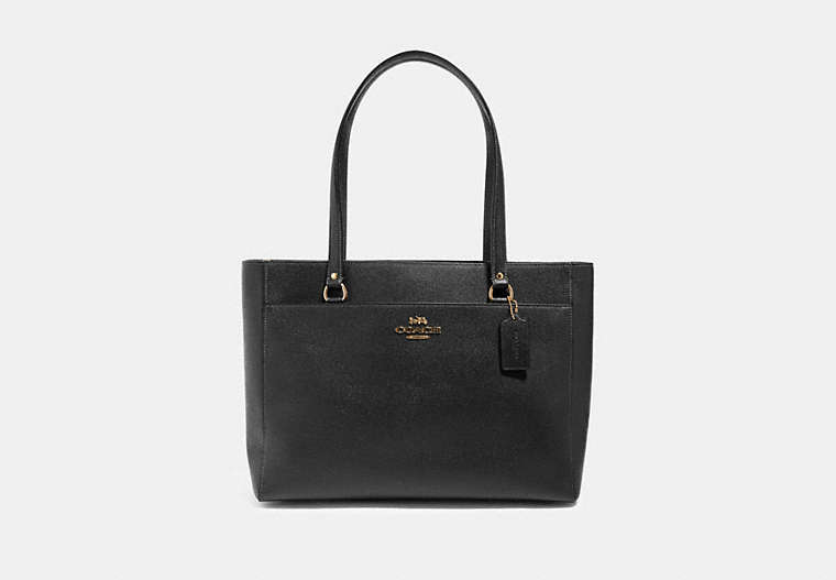 COACH®,ADDISON TOTE,Leather,X-Large,Gold/Black,Front View