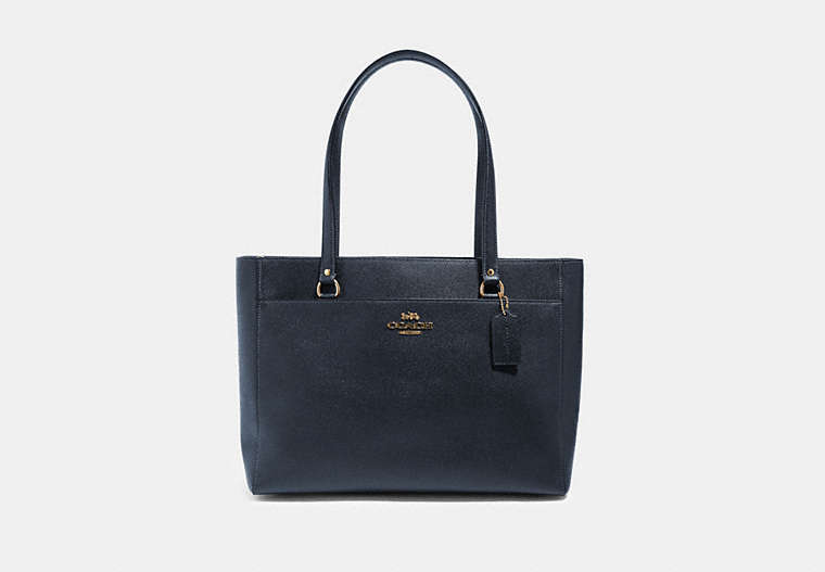 COACH®,ADDISON TOTE,Leather,X-Large,Gold/Midnight,Front View