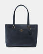 COACH®,ADDISON TOTE,Leather,X-Large,Gold/Midnight,Front View