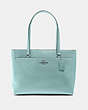 COACH®,ADDISON TOTE,Leather,X-Large,Silver/SEAFOAM,Front View