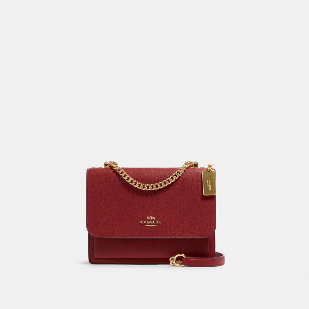 COACH®,KLARE CROSSBODY,Leather,Gold/Deep Scarlet,Front View