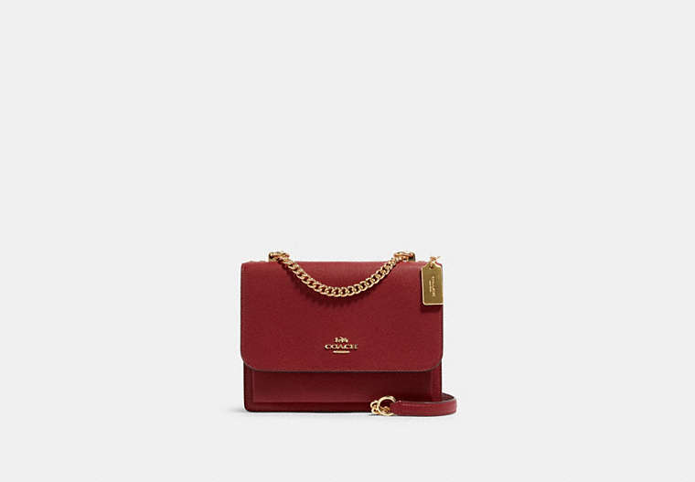 COACH®,KLARE CROSSBODY,Leather,Gold/Deep Scarlet,Front View