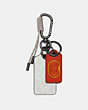 COACH®,KEY FOB IN SIGNATURE CANVAS WITH COACH PATCH,Chalk/Mango,Front View