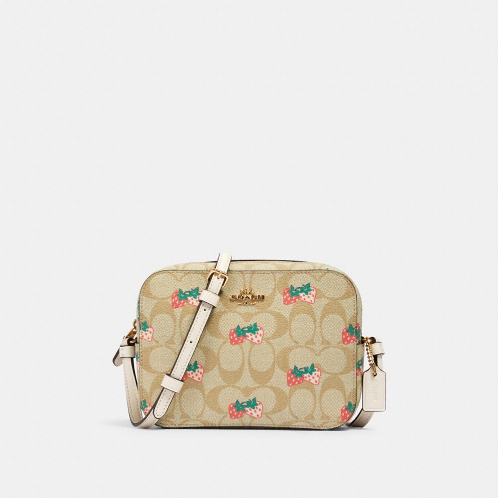 Coach Mini Sierra Satchel in Signature Canvas with Strawberry