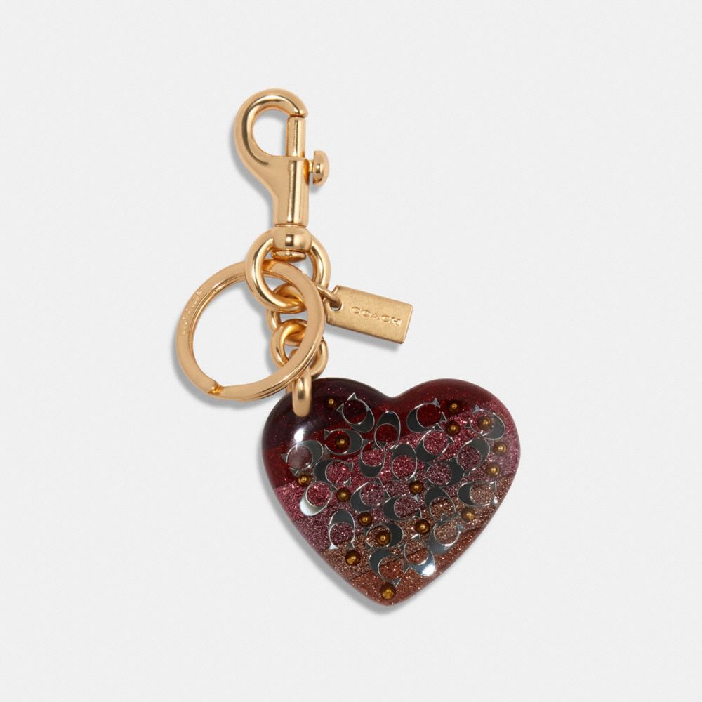 Coach, Accessories, Coach Signature Heart Bag Charm