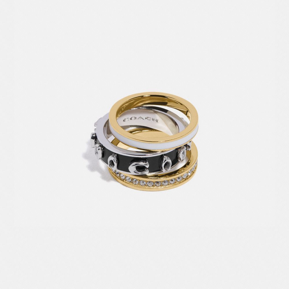 Pegged Signature Ring Set