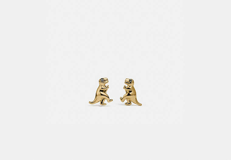 COACH®,REXY STUD EARRINGS,Plated Brass,Gold,Front View
