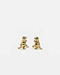 COACH®,REXY STUD EARRINGS,Plated Brass,Gold,Front View