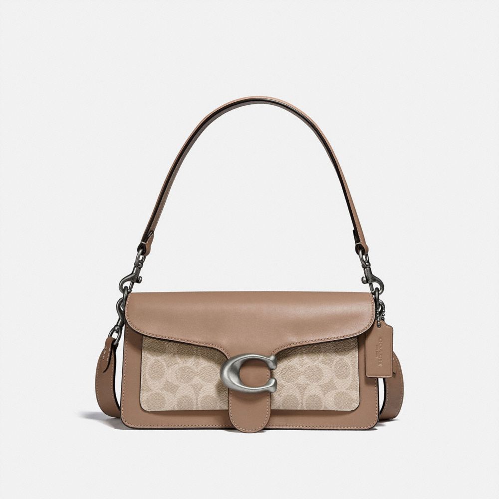 COACH®,Tabby Shoulder Bag 26 With Signature Canvas,,Front View