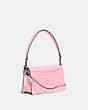 COACH®,TABBY SHOULDER BAG 26 WITH SIGNATURE CANVAS,Coated Canvas,Medium,Pewter/Tan Powder Pink,Angle View