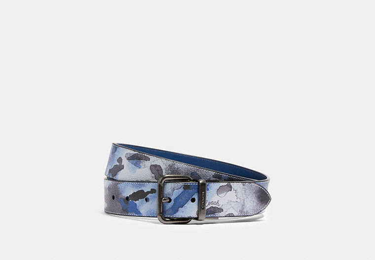 Harness Buckle Cut To Size Reversible Belt With Watercolor Script Print, 38 Mm
