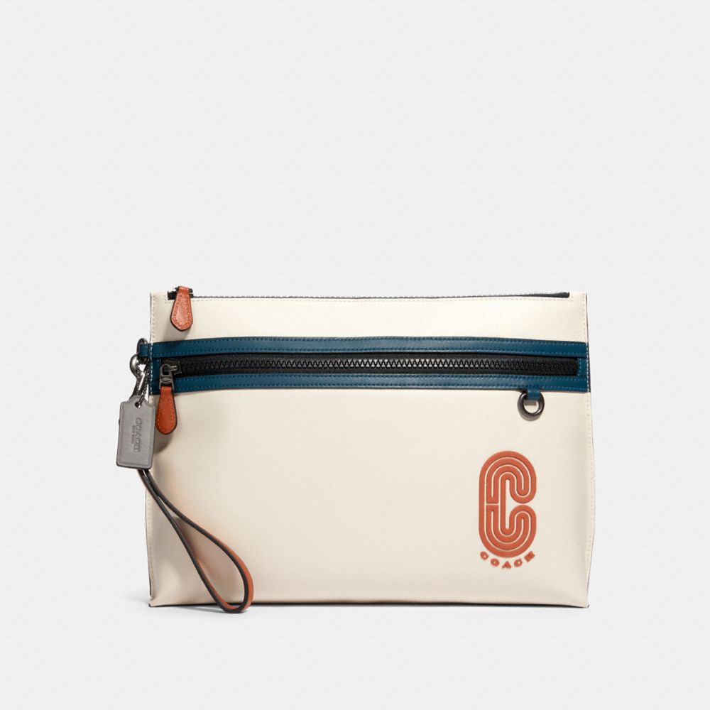 Sporty Carry All Pouch In Colorblock With Coach Patch