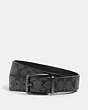 COACH®,HARNESS BUCKLE CUT-TO-SIZE REVERSIBLE BELT, 38MM,Gunmetal/Charcoal/Black,Front View