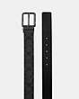 COACH®,HARNESS BUCKLE CUT-TO-SIZE REVERSIBLE BELT, 38MM,Gunmetal/Charcoal/Black,Angle View