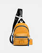 COACH®,ACADEMY BACKPACK 15,Smooth Leather,Medium,Pollen Multi,Front View