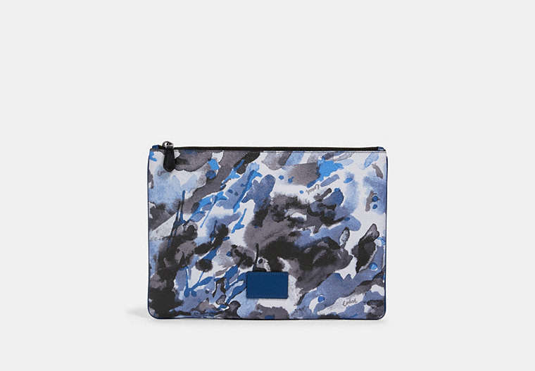 Large Pouch With Watercolor Script Print