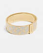 COACH®,HORSE AND CARRIAGE BANGLE,Plated Brass,GOLD/CHALK,Front View
