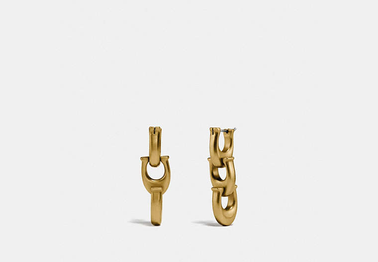 Sculpted Signature Chain Drop Stud Earrings