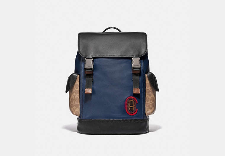 Rivington Backpack With Signature Canvas Detail And Coach Patch