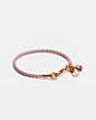 COACH®,BRAIDED FRIENDSHIP BRACELET WITH TEA ROSE CHARM,mixedmaterial,RE/Aurora,Front View