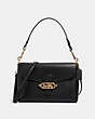 COACH®,JADE MESSENGER,Leather,Gold/Black,Front View