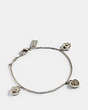 COACH®,PAVE TURNLOCK HEART BRACELET,Metal,Silver,Front View