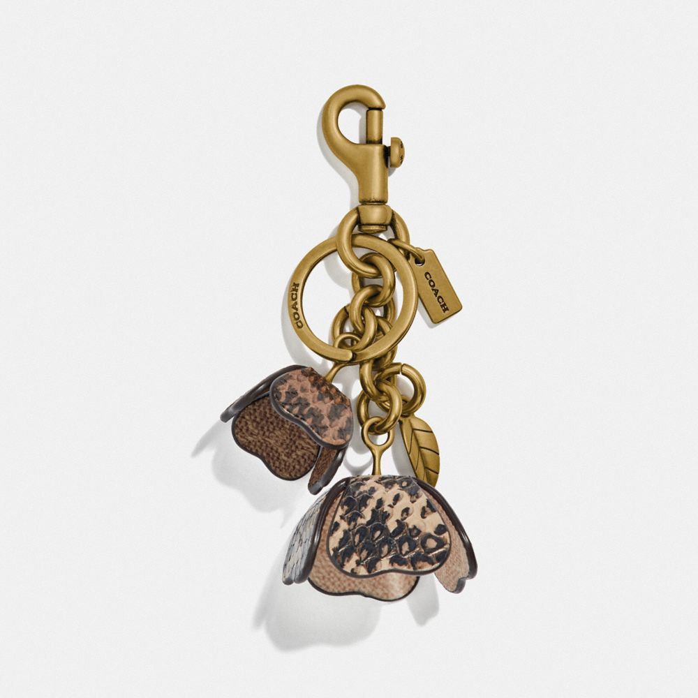 Coach tea rose store bag charm