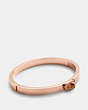 COACH®,PAVE SIGNATURE HINGED BANGLE,Metal,Rose Gold,Front View