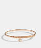 COACH®,SIGNATURE PAVE BAR HINGED BANGLE,Metal,Rose Gold,Front View