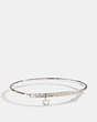 COACH®,SIGNATURE PAVE BAR HINGED BANGLE,Metal,Silver,Front View