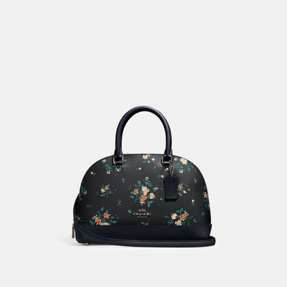 Coach Mini Sierra Satchel in Black Patent Leather with Floral Print - –  Essex Fashion House