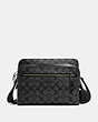 COACH®,WEST CAMERA BAG IN SIGNATURE CANVAS,Gunmetal/Charcoal/Black,Front View