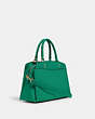 COACH®,LILLIE CARRYALL,Leather,Large,Gold/Bright Jade,Angle View