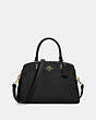 COACH®,LILLIE CARRYALL,Leather,Large,Gold/Black,Front View