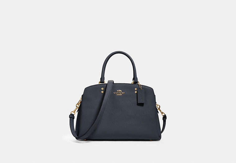COACH®,LILLIE CARRYALL,Leather,Large,Gold/Midnight,Front View