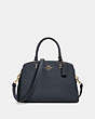 COACH®,LILLIE CARRYALL,Leather,Large,Gold/Midnight,Front View