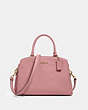 COACH®,LILLIE CARRYALL,Leather,Large,Gold/True Pink,Front View