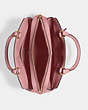 COACH®,LILLIE CARRYALL,Leather,Large,Gold/True Pink,Inside View,Top View